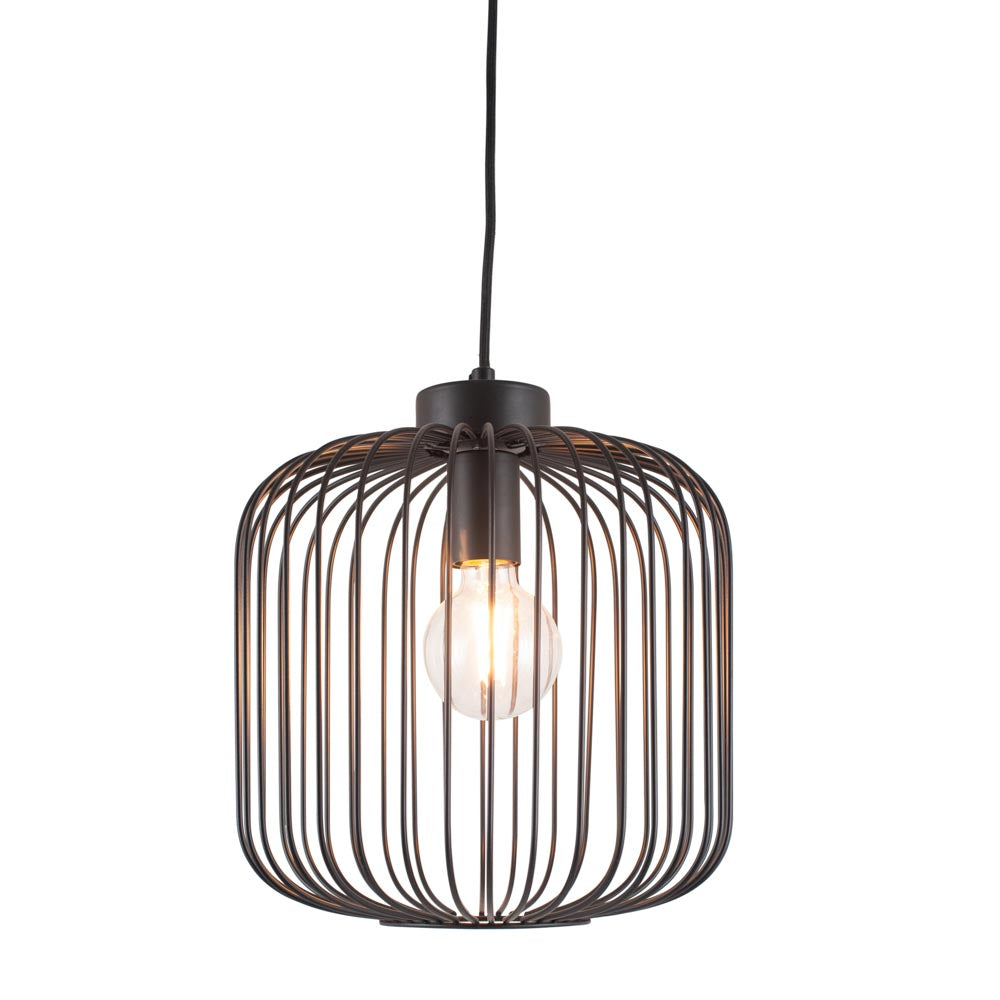Pacific Dania Matt Black Metal Wire Pendant 35-299
