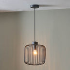 Pacific Dania Matt Black Metal Wire Pendant 35-299