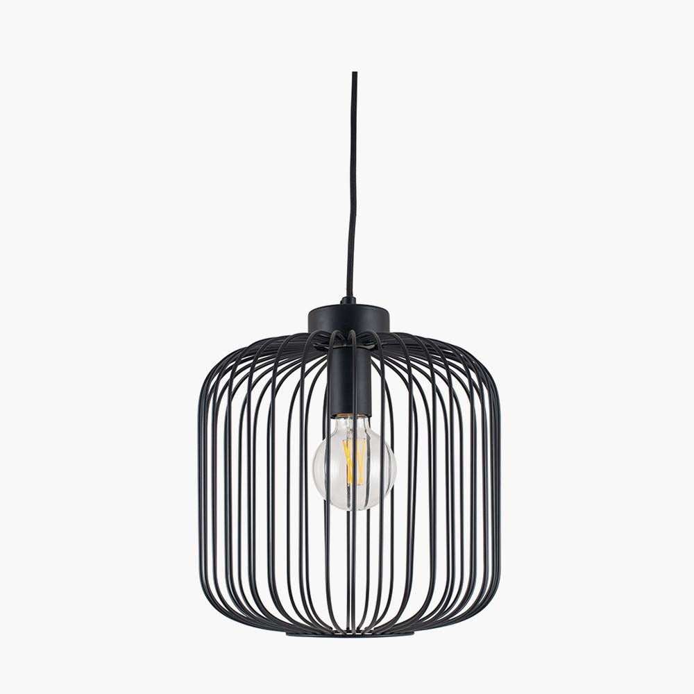 Pacific Dania Matt Black Metal Wire Pendant 35-299