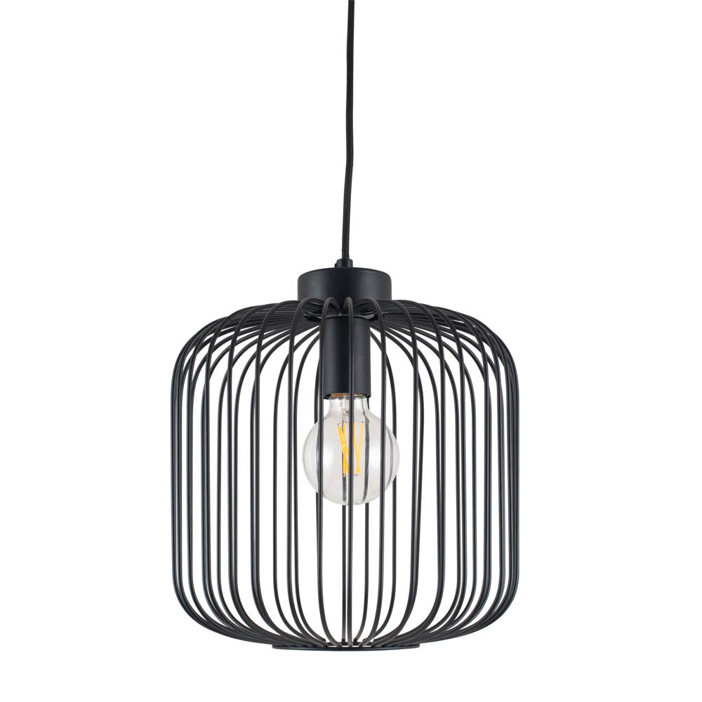 Pacific Dania Matt Black Metal Wire Pendant 35-299