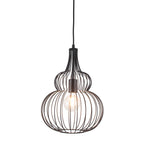 Pacific Dania Matt Black Metal Shaped Wire Pendant 35-300