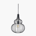 Pacific Dania Matt Black Metal Shaped Wire Pendant 35-300