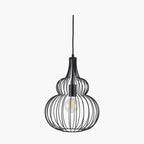 Pacific Dania Matt Black Metal Shaped Wire Pendant 35-300