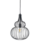 Pacific Dania Matt Black Metal Shaped Wire Pendant 35-300