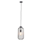 Pacific Dania Matt Black Metal Wire Tall Pendant 35-304