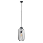 Pacific Dania Matt Black Metal Wire Tall Pendant 35-304