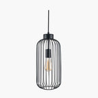 Pacific Dania Matt Black Metal Wire Tall Pendant 35-304