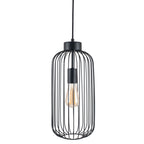 Pacific Dania Matt Black Metal Wire Tall Pendant 35-304