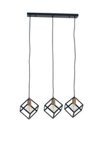 Pacific Alessio Matt Black Metal Three Cube Pendant 35-305