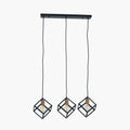 Pacific Alessio Matt Black Metal Three Cube Pendant 35-305
