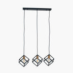 Pacific Alessio Matt Black Metal Three Cube Pendant 35-305