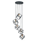 Pacific Alessio Matt Black Metal Five Cube Pendant 35-306