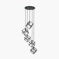 Pacific Alessio Matt Black Metal Five Cube Pendant 35-306