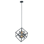 Pacific Alessio Matt Black Metal Cube Pendant 35-307