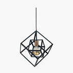 Pacific Alessio Matt Black Metal Cube Pendant 35-307