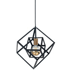 Pacific Alessio Matt Black Metal Cube Pendant 35-307
