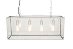Pacific Llewellyn Silver Metal and Glass Four Bulb Pendant 35-309