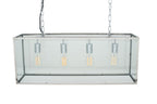 Pacific Llewellyn Silver Metal and Glass Four Bulb Pendant 35-309