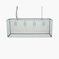 Pacific Llewellyn Silver Metal and Glass Four Bulb Pendant 35-309