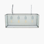 Pacific Llewellyn Silver Metal and Glass Four Bulb Pendant 35-309