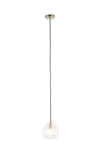 Pacific Ella Clear Ribbed Glass Teardrop Pendant 35-310