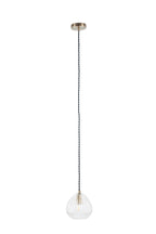 Pacific Ella Clear Ribbed Glass Teardrop Pendant 35-310