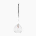 Pacific Ella Clear Ribbed Glass Teardrop Pendant 35-310