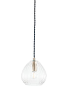 Pacific Ella Clear Ribbed Glass Teardrop Pendant 35-310