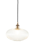 Pacific Abigail Clear Ribbed Glass Oval Pendant 35-311