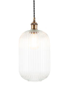 Pacific Abigail Clear Ribbed Glass Tall Pendant 35-312