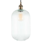 Pacific Abigail Clear Ribbed Glass Tall Pendant 35-312