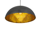Pacific Anders Matt Black and Gold Leaf Metal Dome Pendant 35-314