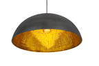 Pacific Anders Matt Black and Gold Leaf Metal Dome Pendant 35-314