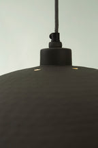 Pacific Anders Matt Black and Gold Leaf Metal Dome Pendant 35-314