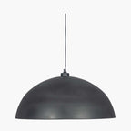 Pacific Anders Matt Black and Gold Leaf Metal Dome Pendant 35-314