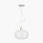Pacific Azores Clear Textured Glass Oval Pendant 35-360-K