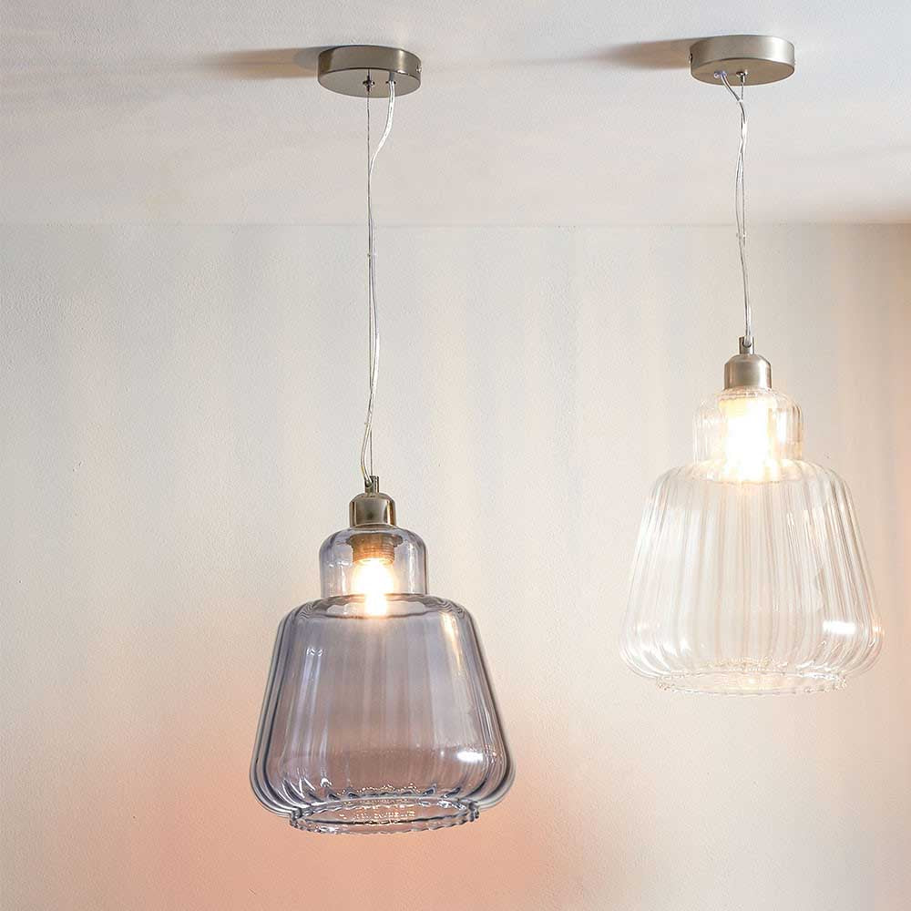 Pacific Porto Grey Optic Glass Tapered Pendant 35-365-K