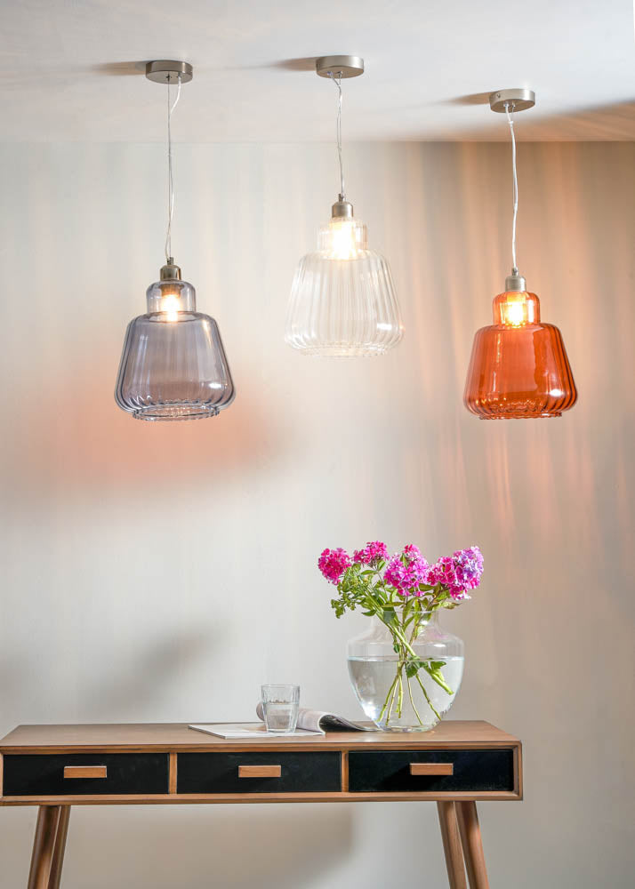 Pacific Porto Grey Optic Glass Tapered Pendant 35-365-K