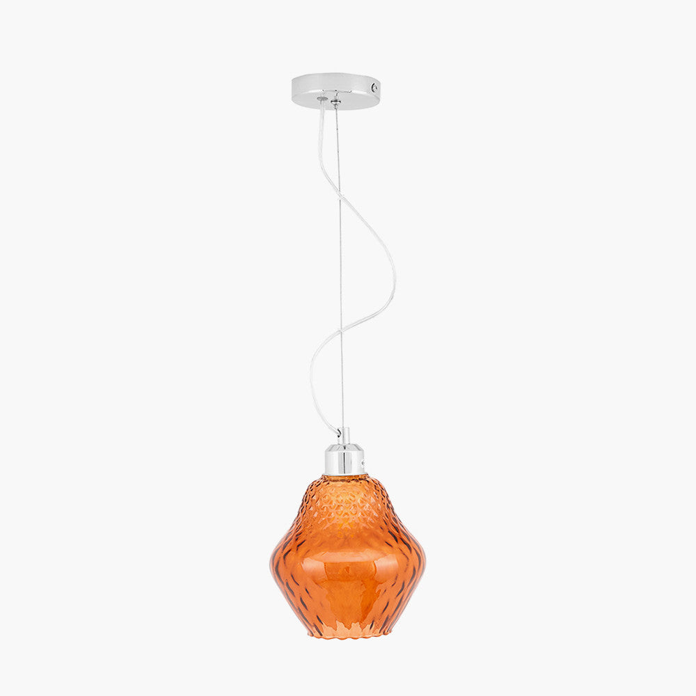 Pacific Lisbon Orange Optic Diamond Glass Pendant 35-369-K