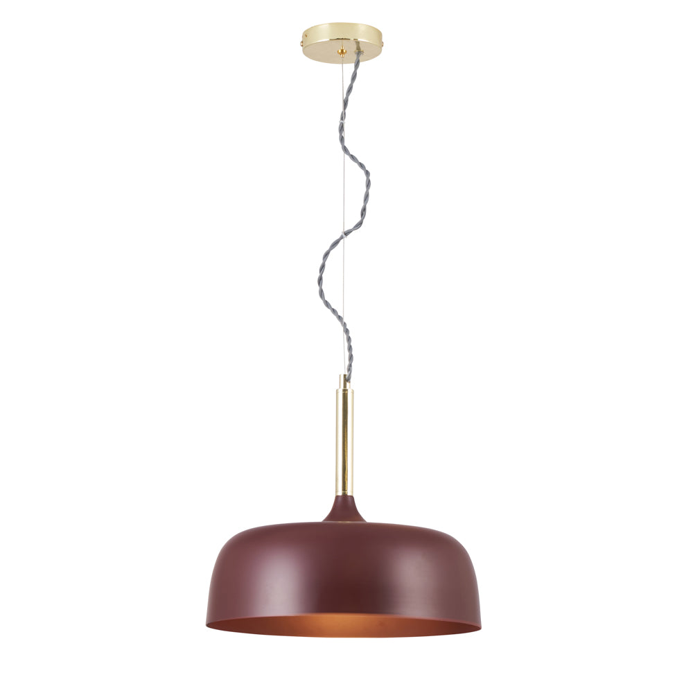 Pacific Anke Matt Mulberry Domed Metal Pendant 35-374