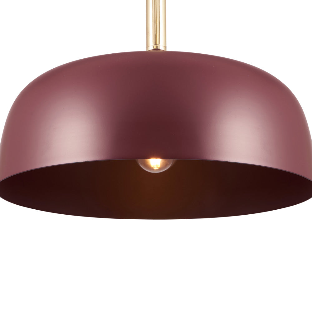 Pacific Anke Matt Mulberry Domed Metal Pendant 35-374