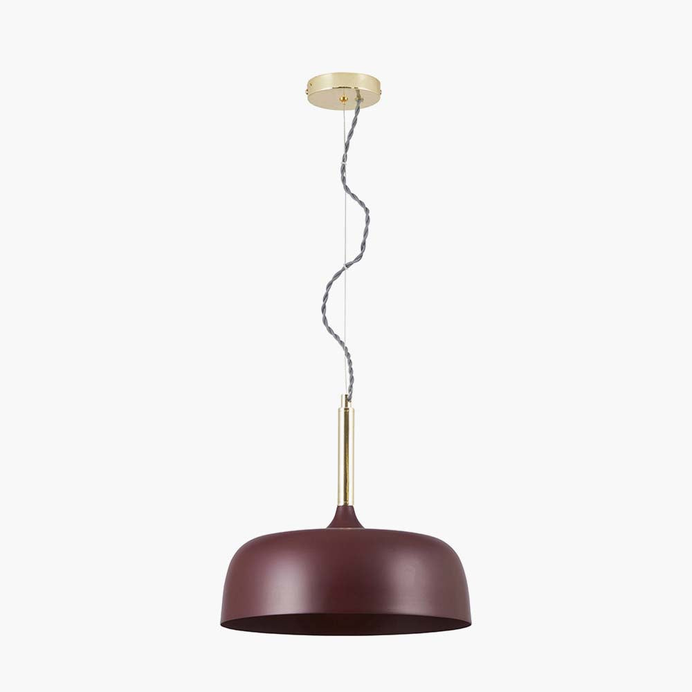 Pacific Anke Matt Mulberry Domed Metal Pendant 35-374