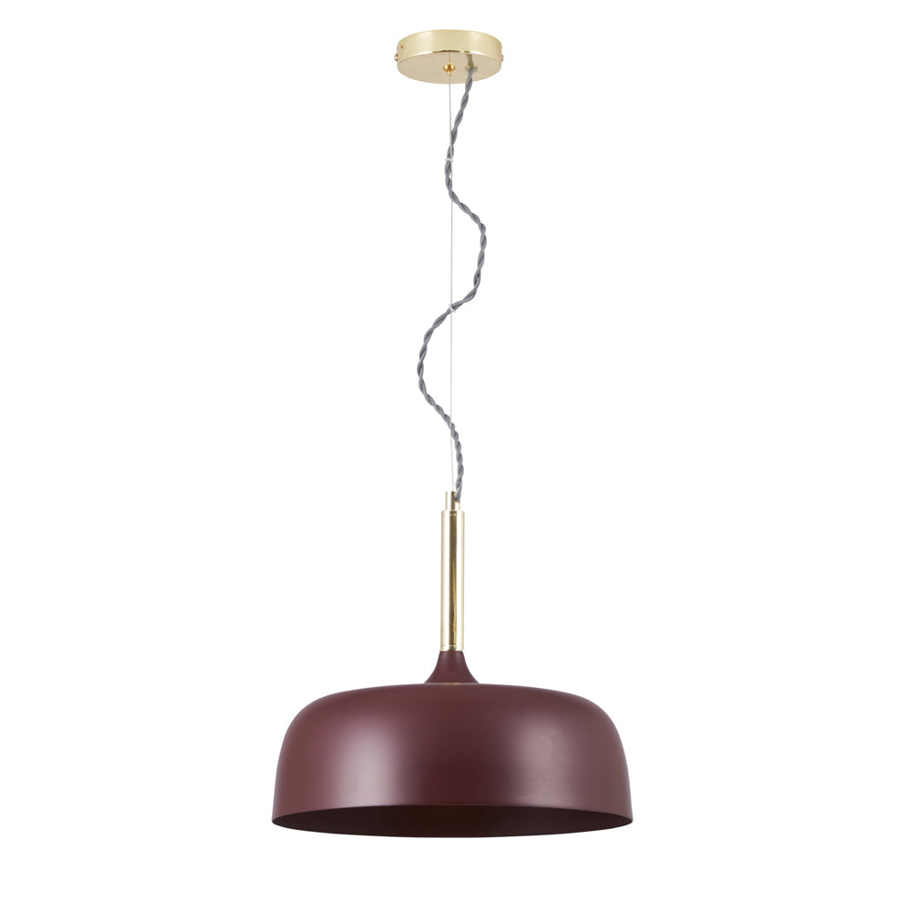 Pacific Anke Matt Mulberry Domed Metal Pendant 35-374