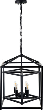 Pacific Anis Black Metal 4 Light Cube Pendant 35-398