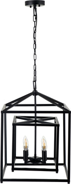 Pacific Anis Black Metal 4 Light Cube Pendant 35-398
