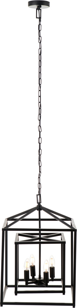 Pacific Anis Black Metal 4 Light Cube Pendant 35-398