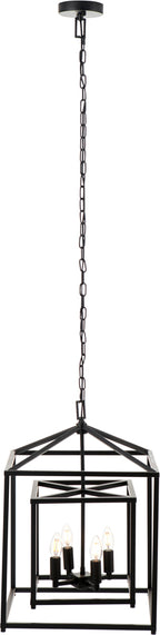 Pacific Anis Black Metal 4 Light Cube Pendant 35-398