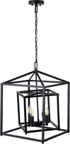 Pacific Anis Black Metal 4 Light Cube Pendant 35-398