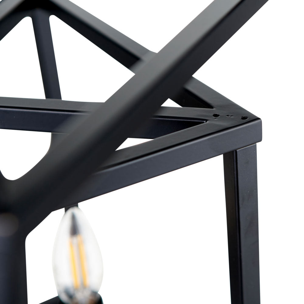 Pacific Anis Black Metal 4 Light Cube Pendant 35-398