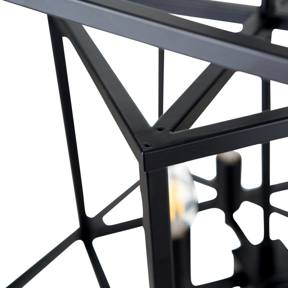 Pacific Anis Black Metal 4 Light Cube Pendant 35-398